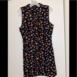 Bebop umbrealla novelty print full snap closure dress L